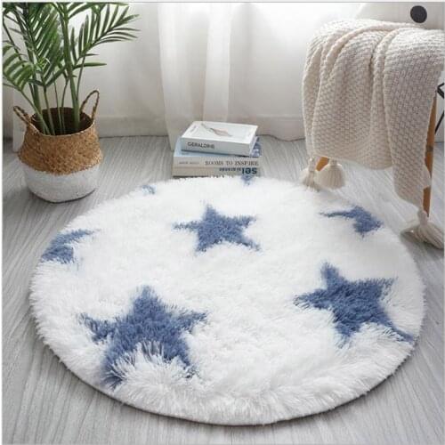 Nordic Pattern Tie-dye Round Fluffy Carpets For Modern Living Room Home Decor Bedroom Bedside Rugs Sofa Coffee Table Floor Mats