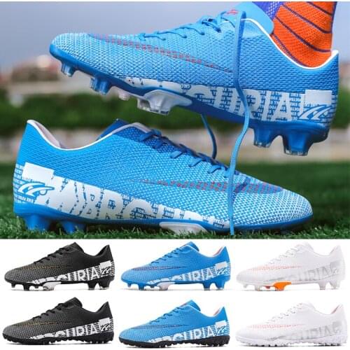 Football Boots 2021 Turf Soccer Shoes For Men Breathable Indoor Soccer Cleats Training Shoes High Ankle Cheap Football Shoe