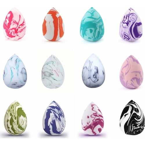 Makeup Sponge Marbling Water-drop Shape Foundation Concealer Sponge Mix Powder Cosmetic Puff Make Up Blender Salmon Texture