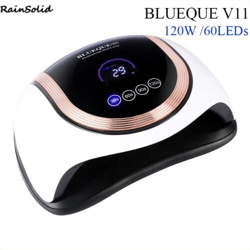BLUEQUE V11 180W Nail Dryer 60PCS/LEDS Ultraviolet For Drying Gel Polishing 30/60/90/120s Timer Auto Induction Manicure Tool