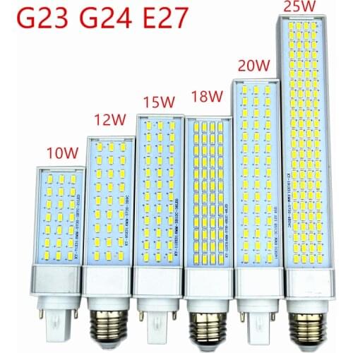 5pcs/lot g23 g24 e27 led lamp bulb 12W 27Leds 5730 LED Light warm white/Cool white Spotlight 180 Degree Horizontal Plug Light