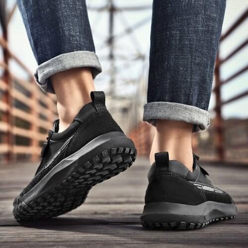 Mens Fashion Sneakers Leather Loafers Breathable Casual Shoes Lace Up Flat Shoes Comfortable Lazy Driving Shoes