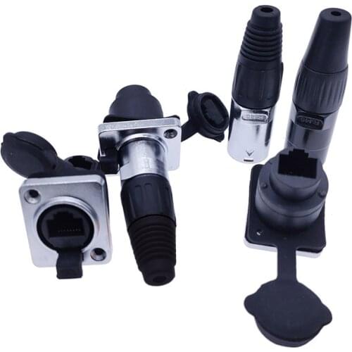 RJ45 waterproof connector plug,D type panel mount socket ip65 Ethernet connectors
