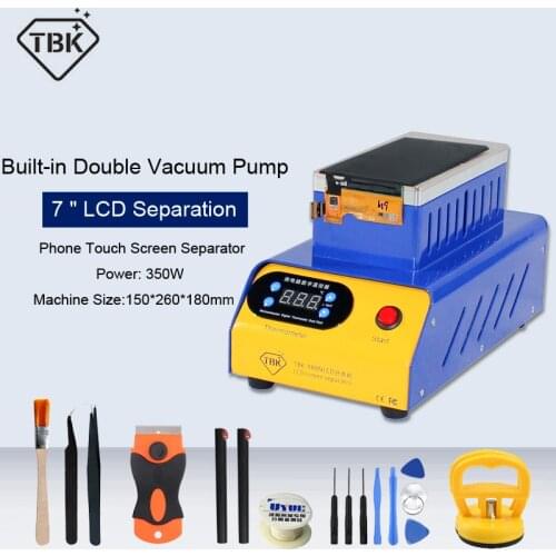 TBK Built-in Double Vacuum Pump 7" LCD Touch Screen Separator For IPhone Samsung Edge Curved Screen Cover Plate Separation