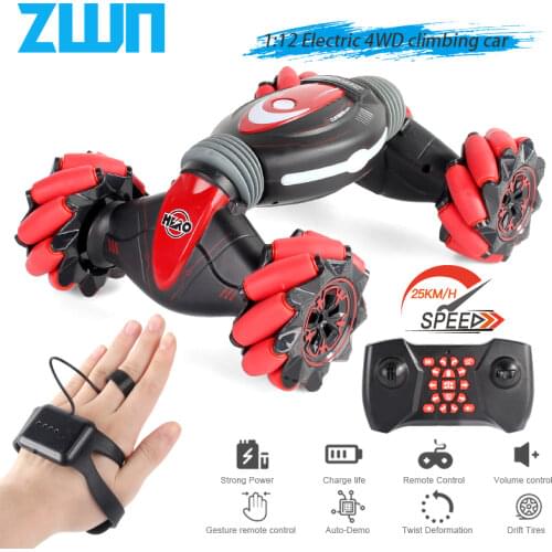 ZWN C1/ C1 MINI 4WD RC CAR Radio Gesture Induction 2.4G Toy Light Music Drift Dancing Twist Stunt Remote Control Car for Kids