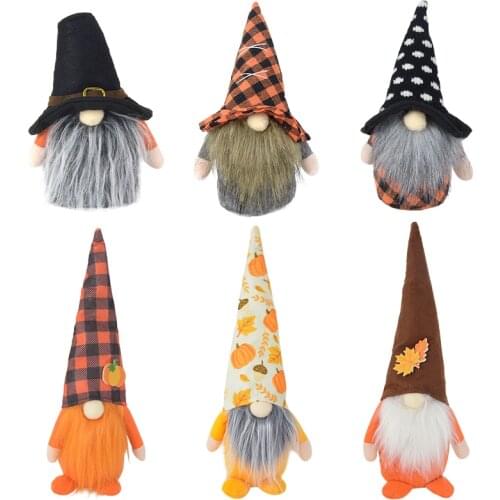 1pc Halloween Gnome Wizard Cute Pumpkin Head Faceless Doll For Home Festival Party Decor Hanging Ornament Doll Pendant
