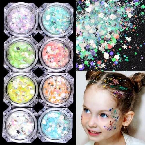 1 PC Holographic Nail Glitter Powder Nail Art Pigment DIY Flake Eyeshadow Powder Dust Gel Manicure Pigment