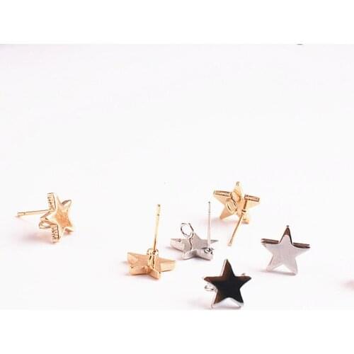 10pcs Diy Handmade Korean Classic Simplicity Small Fresh Star Earrings Wholesale Copper Material