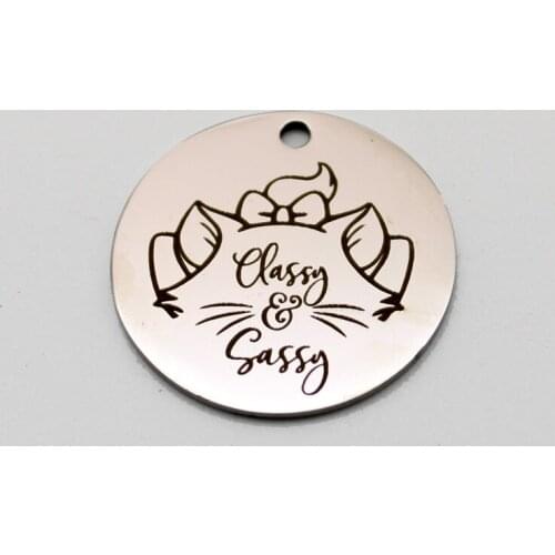 20pcs Classy And Sassy Charms Stainless Steel Pendant Cute Classy Charm DIY Handmade Accessories