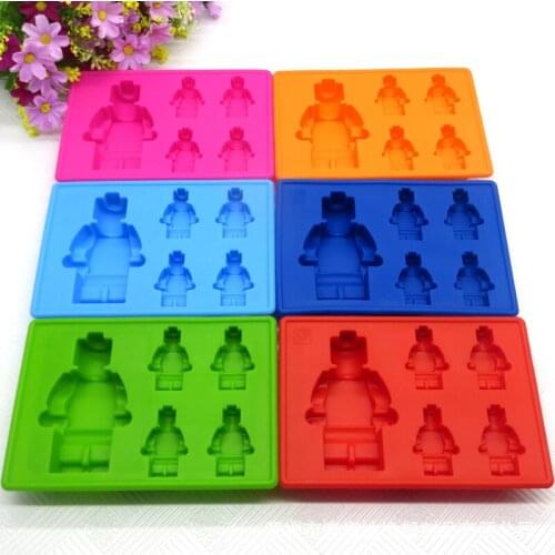 200pcs/lot Silicone Robot Molds Ice Maker Tools Mini Ice Tray 1 Big 4 Small Robot ice mold lin5136
