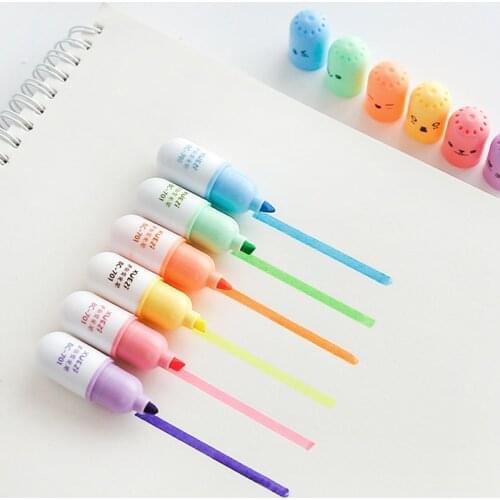 36 pcs/Lot Cute pill highlighter marker pen Color spot point liner Capsule Stationery Office accessories School supplies A6869