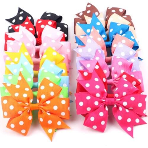 50pcs Large dog bows Alloy Clip Dot Designs Big dog hair bows for holidays pet dog hair accessories pet grooming products