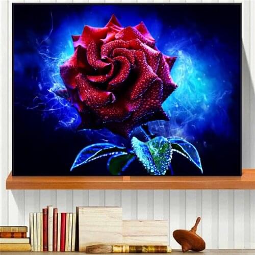 5d Diy Diamond Painting Rose Flower Magic Cross Stitch Needlework Rhinestones Picture Full Kits Diamond Mosaic Floral Home Decor