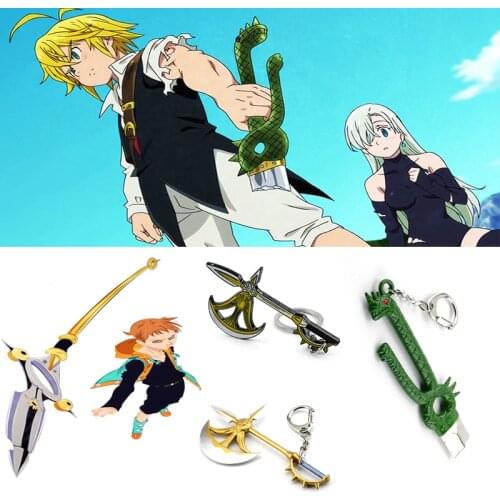 Anime The Seven Deadly Sins Keychain Meliodas Weapon Key Chain Nanatsu No Taizai Axe Bottle Opener Key Holder Power Tools