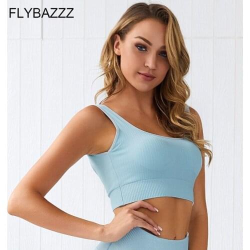 2020 New Seamless Fabric Nylon Breathable Women Yoga Tops Bra Solid Color Sexy Sportwear Quick-dry Slim Outdoor Exercise Clothes