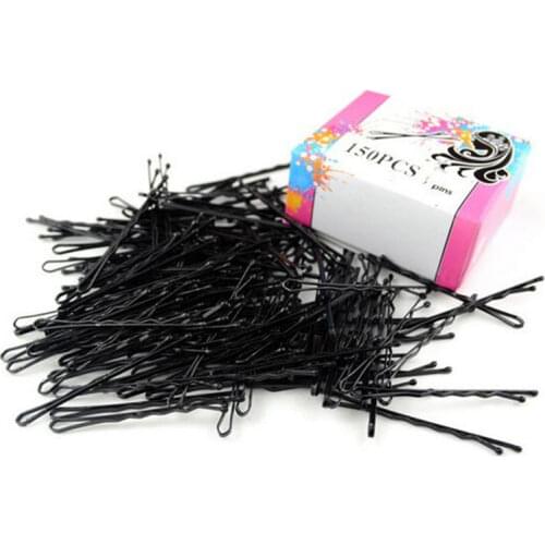 100 Pcs/lot 5CM Black Hairpins For Women Hair Clip Lady Bobby Pins Invisible Wave Hairgrip Metal Hairclip Side Wire Word Folder