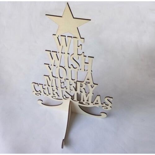 Merry Christmas Wooden Tabletop Decoration Sign Centerpiece Wooden Plaque Free Standing Wood Sign for Xmas Table Party