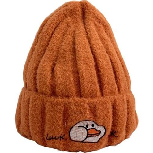 Children knitted cute hats Autumn and winter ear protection baby cartoon stretch elastic yarn kids warm winter hat boy girl hat