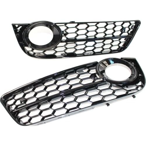 For Audi A5 2008-2011 HONEYCOMB FRONT STANDARD BUMPER FOG LIGHT GRILLE COVER