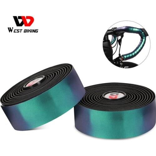 WEST BIKING Road Bike Handlebar Strap Anti-slip Bicycle Handlebar Tapes 2 Pcs Soft PU EVA Photochromic Road Bicycle Bar Tapes