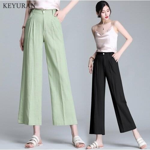 Женские льняные брюки KEYURAN China At AliExpress