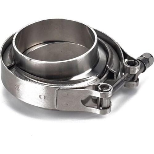 V-Band Clamp Iron Flange Kit Universal 304 Stainless Steel 2.5" 3" V-Band Turbo Exhaust Clamp