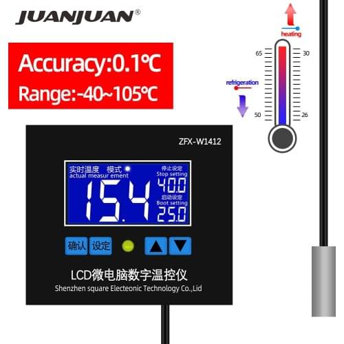 Microcomputer temperature controller control ZFX-W1412 thermostat switch Sensor cooling heating board 12V 24V 220V 40%off