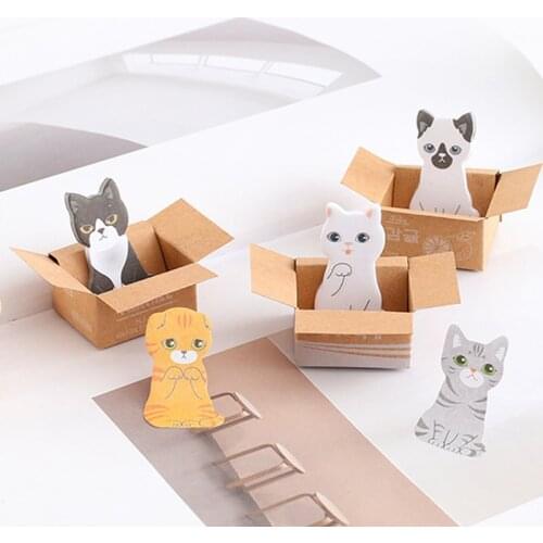 Creative Cute 3D Kawaii Cat Dog Box Stickers Student Gift Stationery Office School Supplies Memo Pad Scrapbooking 1 Pcs