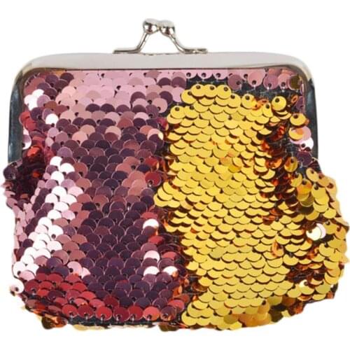Creative Fashion Casual Sequin Mini Wallets Womens Wallet Coin Wallet Coin Pouch Buckle Decoration For Women Ladies Girls
