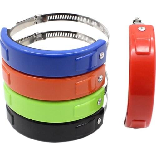 Round Oval Exhaust Protector Can Cover For 100-140mm Motorcycle Exhaust Stainless Steel Clamp