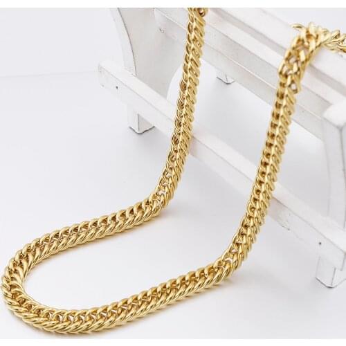 Cool MENS Stainless Steel Chain Necklace Gold Color Fashion Hip Hop Customed Size Jewellery WN117