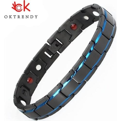 OKtrendy Health Care Germanium Magnetic Bracelet for Arthritis and Carpal Tunnel Accroche Bracelet Stainless Steel Power Therapy