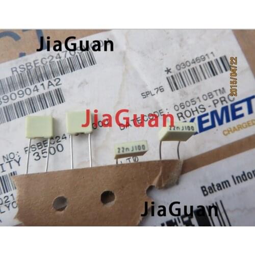 50PCS AV R82 0.022UF 100V 5% P5MM copper film capacitor KEMET 223/100V MKT 0.022U 22NF Arcotronics RSB 0.022uF/100V 223J100