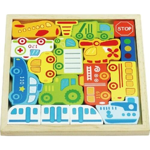 Cute 3D Wooden Puzzles Jigsaw Board Toys Tangram Brain Teaser Children Puzzle Toys Tetris Game Educational Baby Toys Wood Gifts