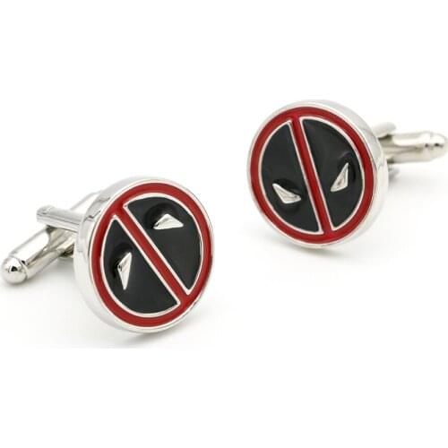 Mens Deadpool Cuff Links Copper Material Red Color