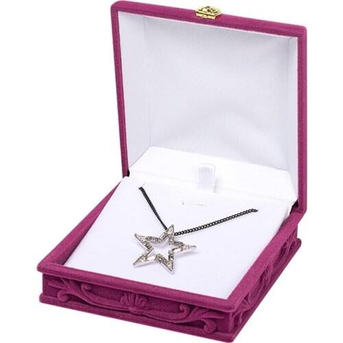 2020 New Fashion Bump Rose Print Velvet Necklace Ring Jewelry Box Bracelet Storage Case Red Valentines Day Wedding Gift