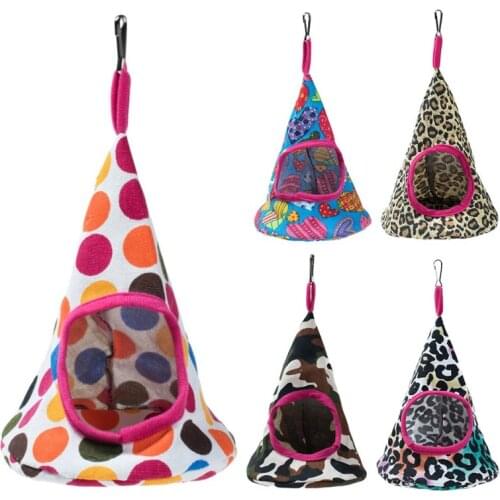 New 5 Colors Pet Cone Basket Birdhouse Hammock Plush Bird Toys Parrot Hammock Warm Hammock Pet Cave Cage Tent Toy House