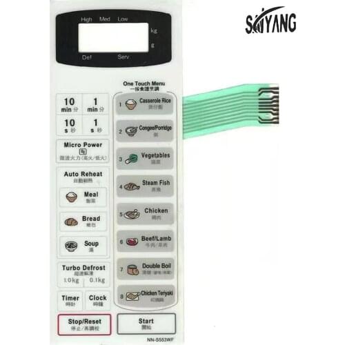 New Original Microwave Oven Panel Touch Switch Membrane Switch Control Panel Touch Button NN-S553WF For Microwave Oven Parts