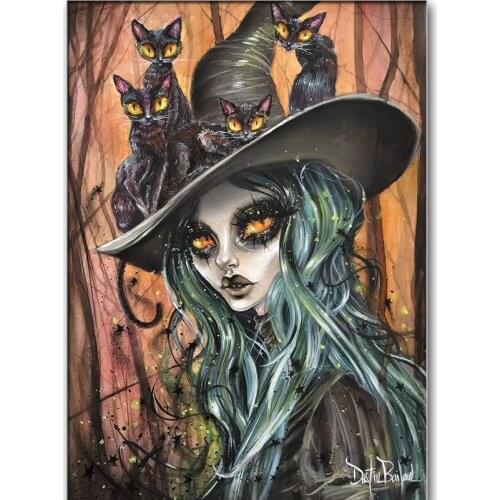 New Full Square Drill Fairy Witch Sisters Beautiful Girl DIY Diamond Painting Mosic Diamond Embroidery Kit Home Decoration Gift