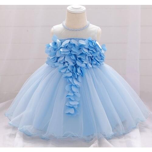 Newborn Girls Clothing Infant Full moon baptism dresses suit Babies Clothes Tassel petal Princess sweet baby birthday dress