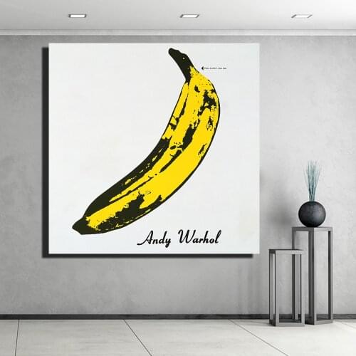 Canvas Prints Poster Home Decor 1 Piece Hand Draw Andy Warhol Banana Painting Pop Big Pictures For Living Room Wall Art Framed