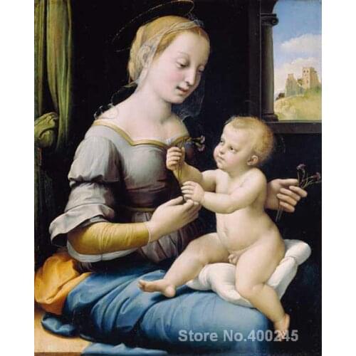 Art Gift Madonna of the Pinks Raphael sanzio Painting on Canvas High quality Hand painted