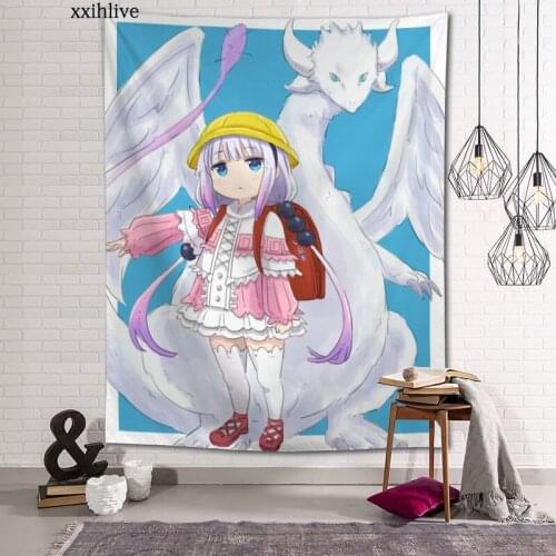 Customized Kanna Kamui Hanging Fabric Background Wall Covering Home Decoration Blanket Tapestry Bedroom,Living Room Wall Decor