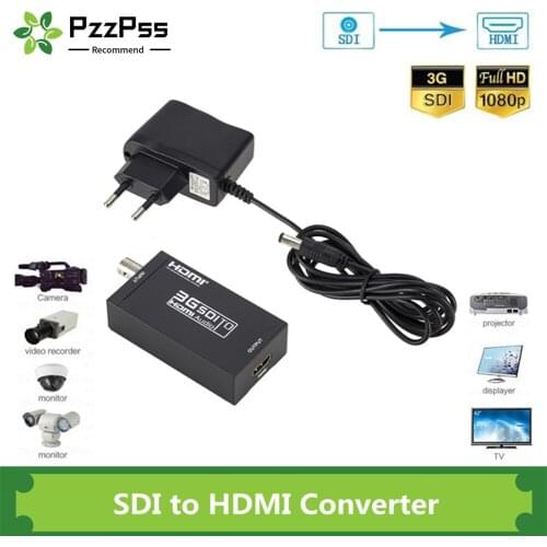 PzzPss SDI Converter Mini 3G SDI HDMI Adapter - Full HD 1080P SDI to HDTV Audio Converter - Supports HD-SDI and 3G-SDI