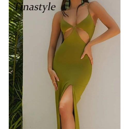 Tinastyle Summer Dresses With A Slit
