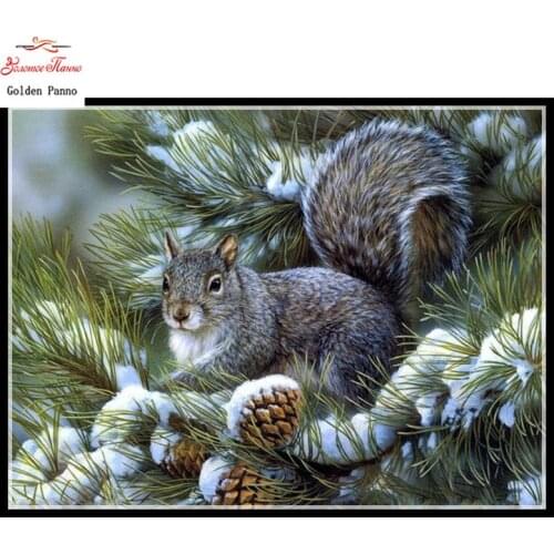 Embroidery,Diamond mosaic,DIY 5D Diamond painting,3D Diamond stitch,Diamond Embroidery Pattern Rhinestone squirrel Cross Stitch