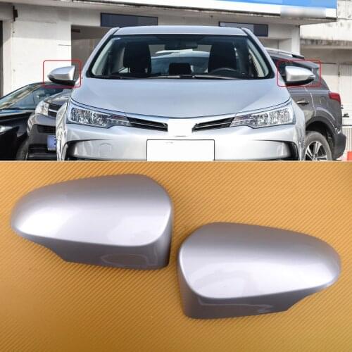 1 Pair Left&Right Car Silver Door Mirror Cap Cover Replacement fit for Toyota Corolla 2014 2015 2016 2017 2018 2019