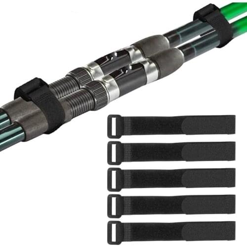 10pcs 5pcs Reusable Fishing Rod Tie Holder Strap Suspenders Fastener Loop Belts Hook Loop Cable Cord Ties Belt Fish Tackle Tools