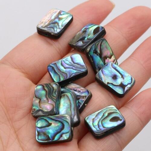 10Pcs New Style Rectangle Abalone Loose Beads With Hole For DIY Jewelry Making Bracelet Earring Ring Accessory