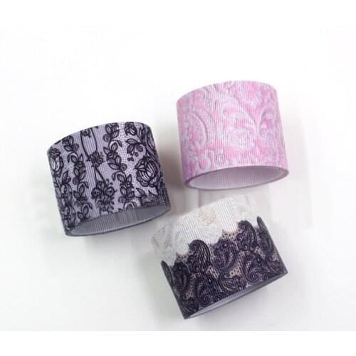 10yards/lot) Grosgrain Ribbon Flowers Thermal Transfer DIY Bow Craft Card Gifts Wrapping Lace Ribbons(38mm)